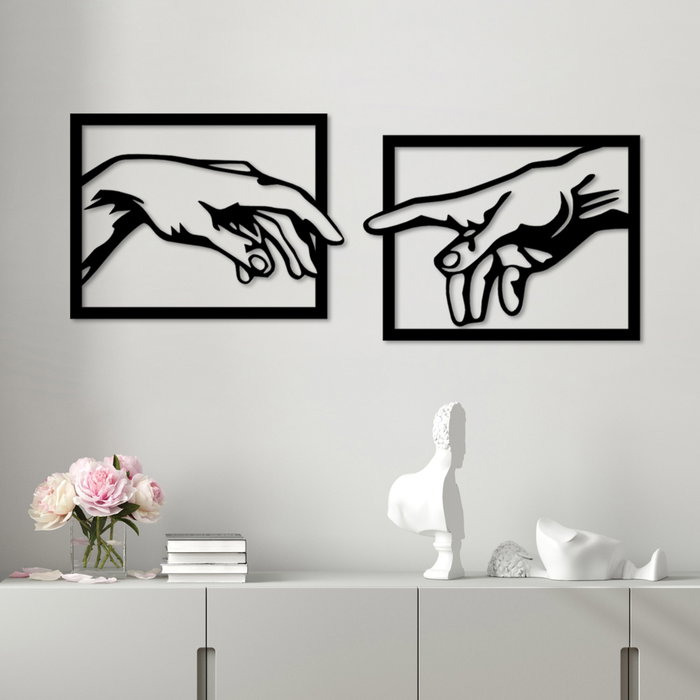 Wallity Hands Escultura de Pared de Metal Negra (2 Piezas)